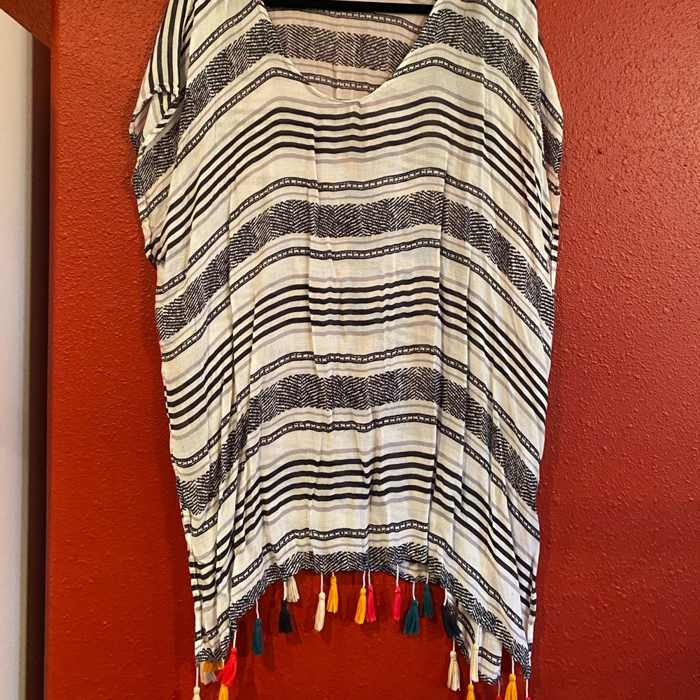 Surf Gypsy Stripe Tassel CoverUp